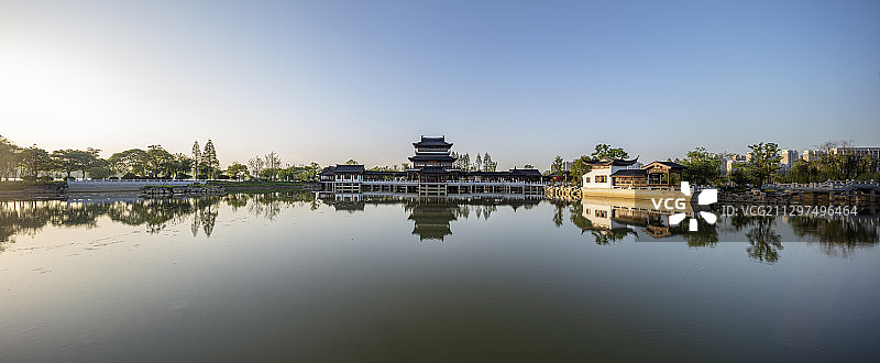 苏州石湖景区夜景风光图片素材