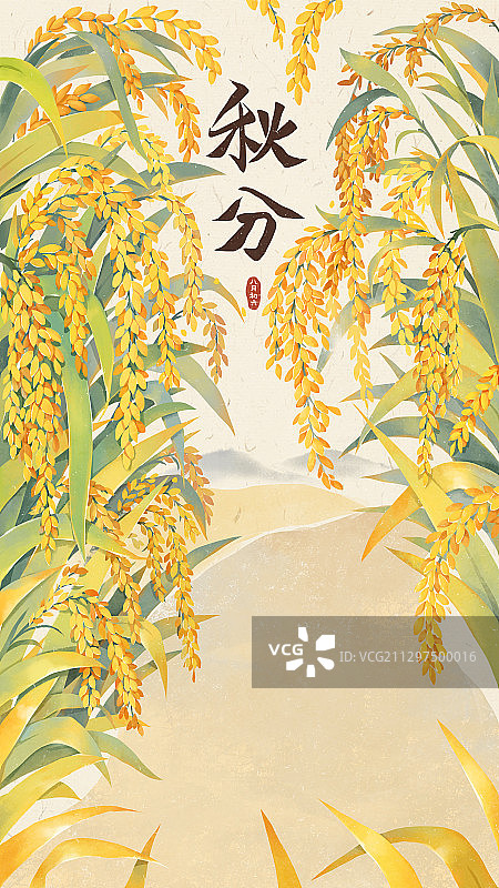 秋分节气插图图片素材