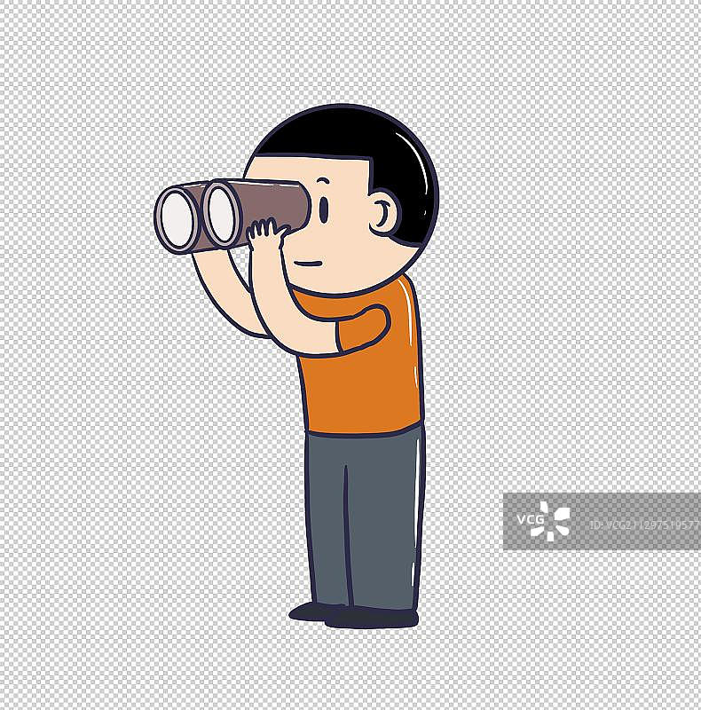 元素：拿着望远镜观看图片素材