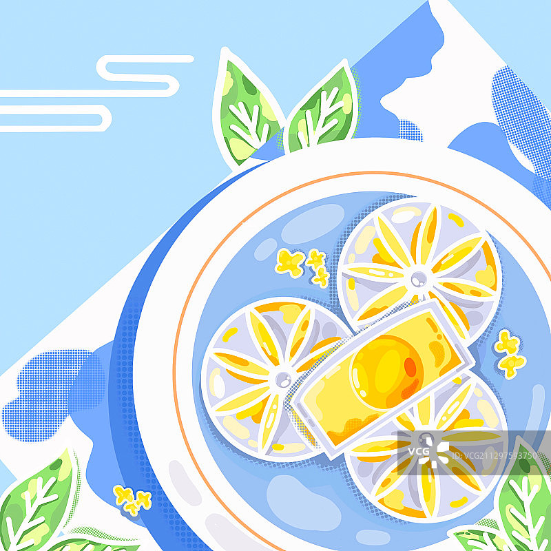 冰皮月饼中秋节清新插画图片素材
