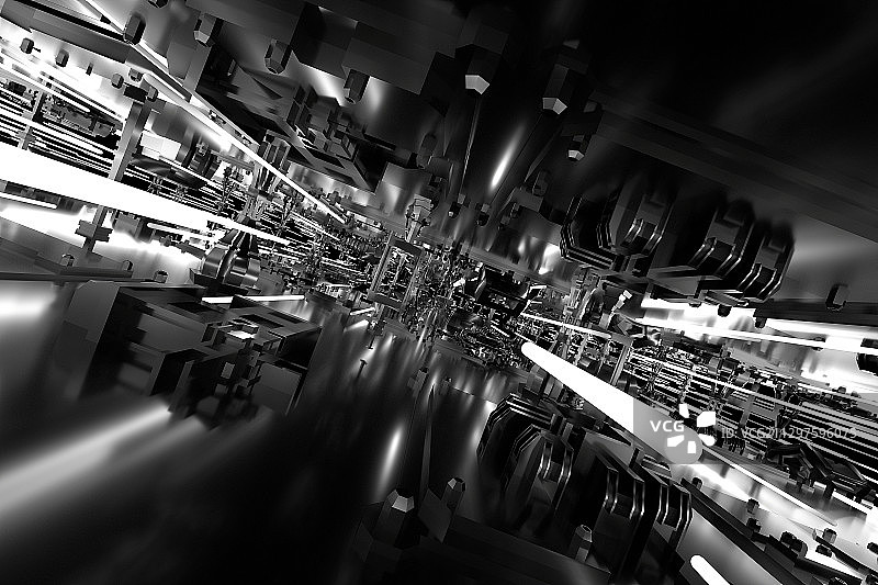 3D抽象科技线空间图片素材