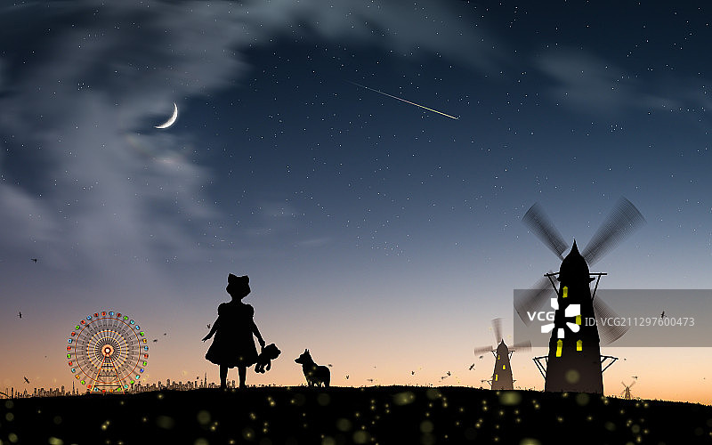 拿着玩具小熊的女孩图片素材