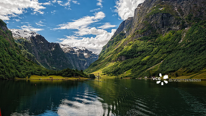 挪威奥兰兹旺恩湖光山色风光图片素材