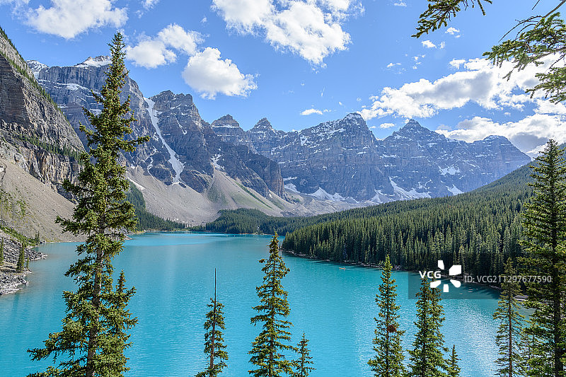 加拿大班夫的湖光山色图片素材