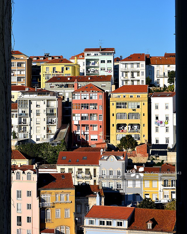 葡萄牙科英布拉市的建筑物高角度视图图片素材