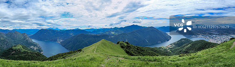 瑞士卢加诺景观全景图片素材