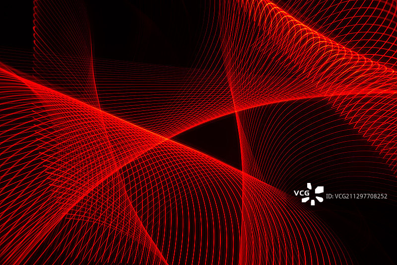 LED光绘多彩立体空间几何图形螺旋创意摄影黑色背景素材图片素材