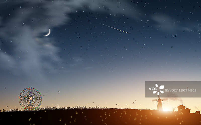 剪影风光背景图图片素材