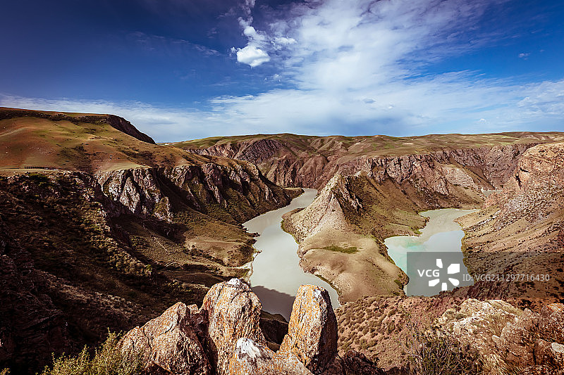 新疆特克斯喀拉峻大峡谷风光图片素材