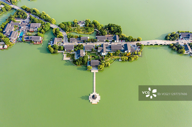 苏州工业园区金鸡湖李公堤图片素材