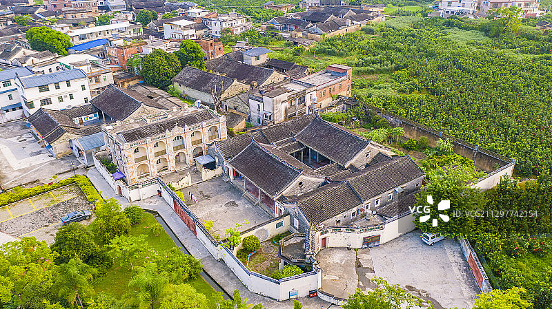 2020.8.26航拍于大埔百侯镇肇庆堂～鸟瞰肇庆堂图片素材