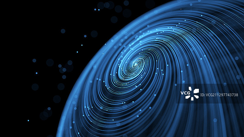 漩涡向上生长的粒子线条图片素材