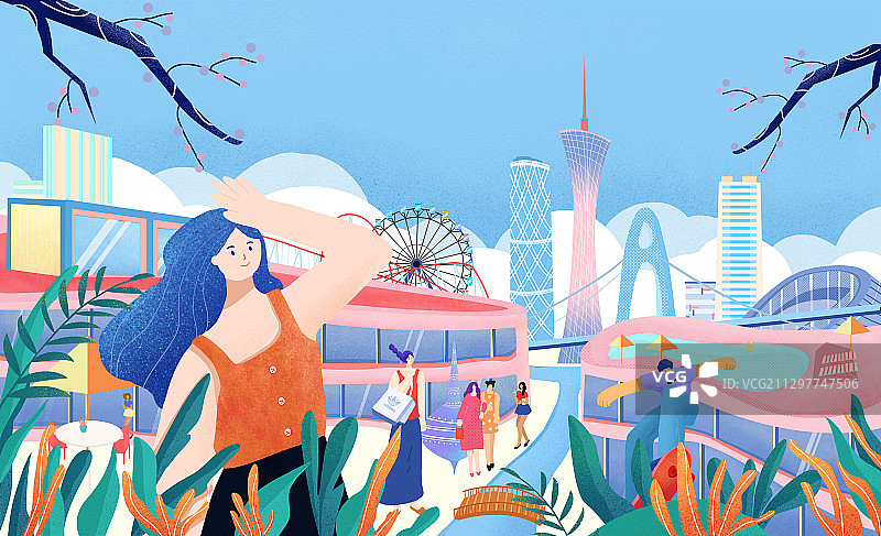 广州城市商场复苏图片素材