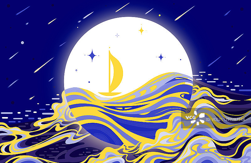 梦中飘荡的小船图片素材