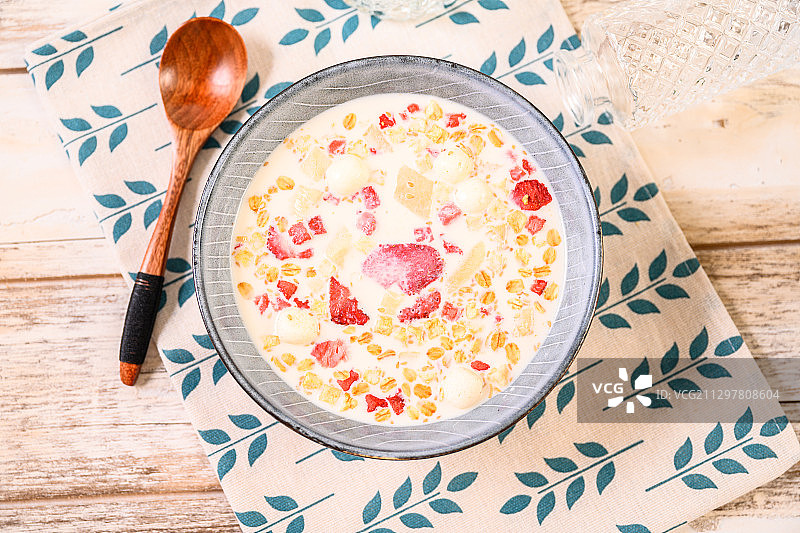 健康早餐牛奶麦片图片素材