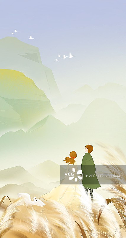 二十四节气冬季霜降插画图片素材