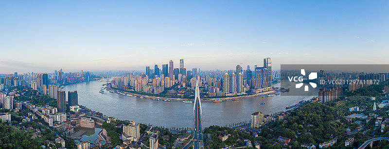 早晨重庆渝中半岛全景图图片素材