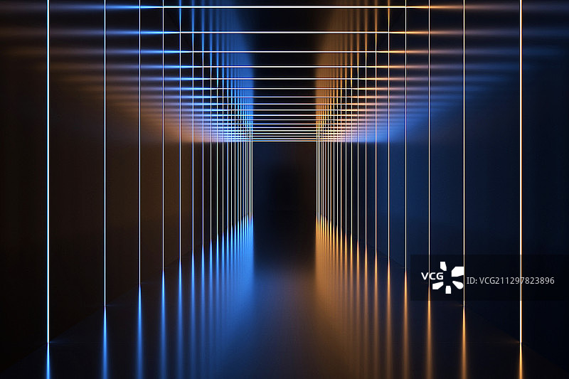 3D抽象霓虹灯空间背景图片素材