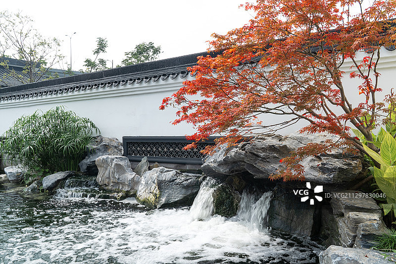 中国风园林和水系图片素材