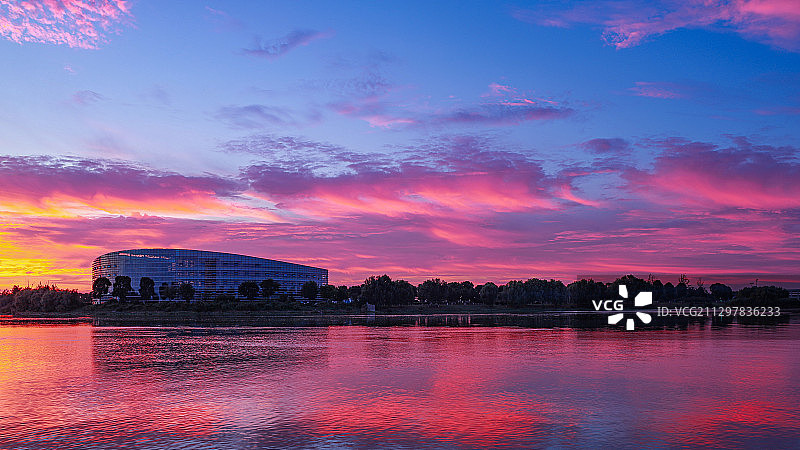 西太湖晚霞图片素材