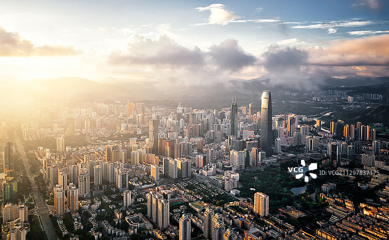 深圳清晨日出图片素材