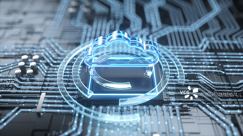 C4D大数据云芯片图片素材