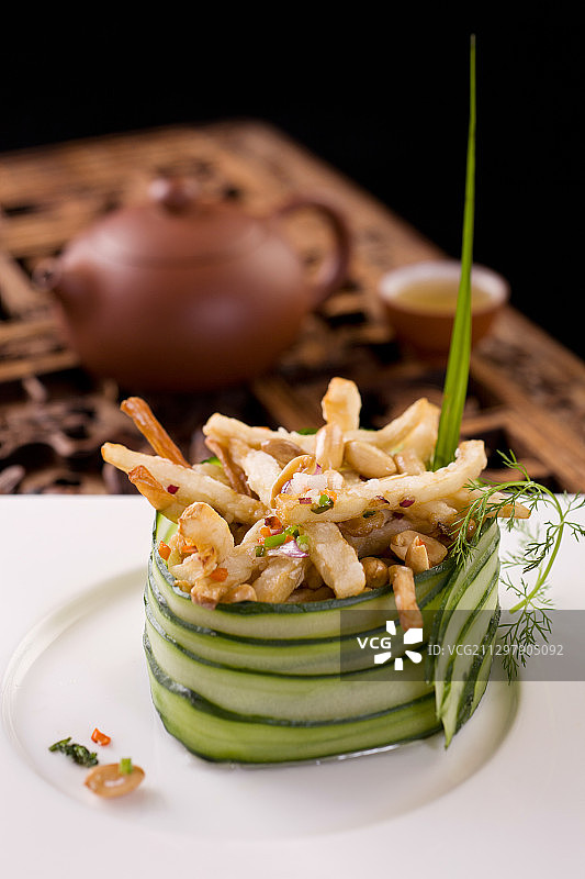 黄瓜卷炸土豆图片素材