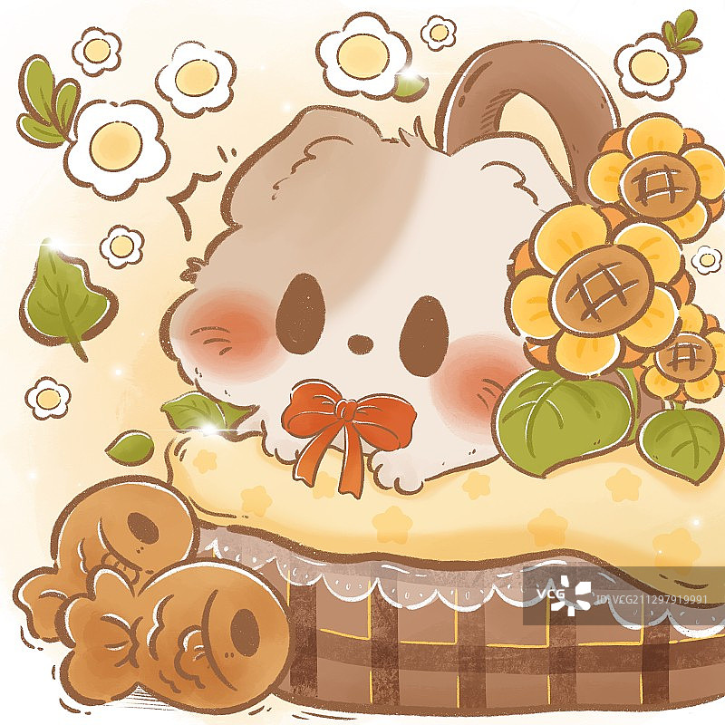 花篮里的猫图片素材