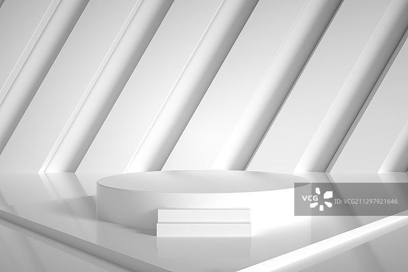 圆形的展示台和几何线条组成的背景图片素材