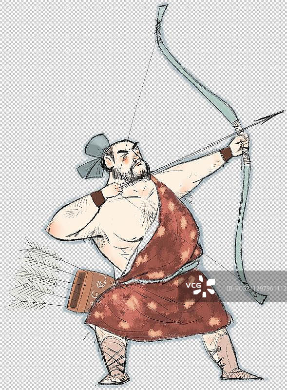 打猎的男人插画元素图片素材