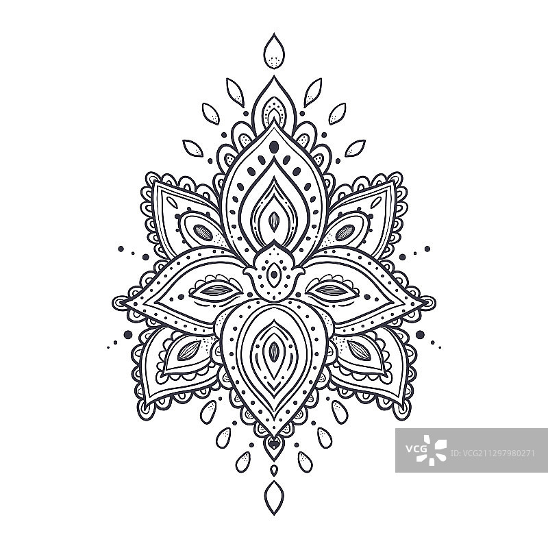 美丽的华丽莲花图案图片素材