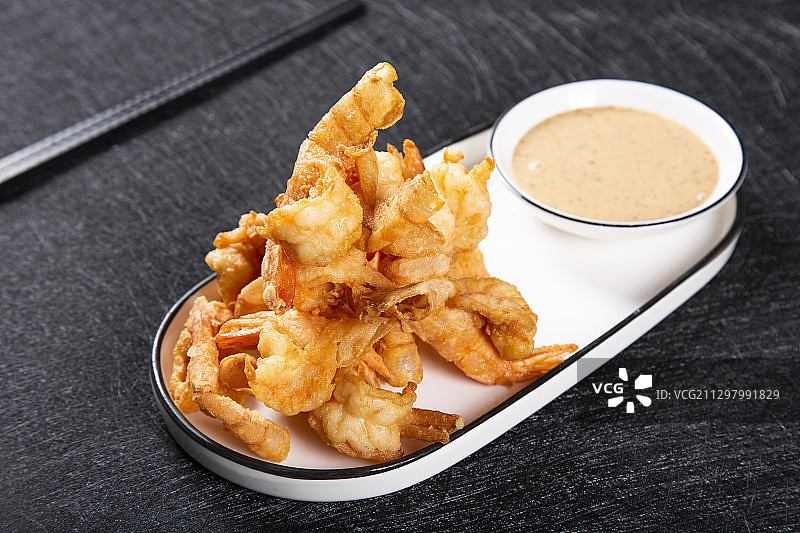 中餐油炸大虾图片素材
