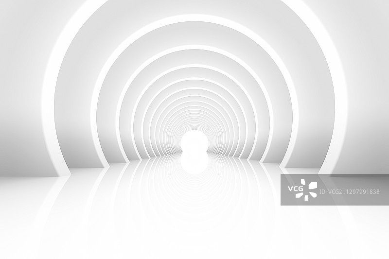 3D抽象圆形拱门空间背景图片素材