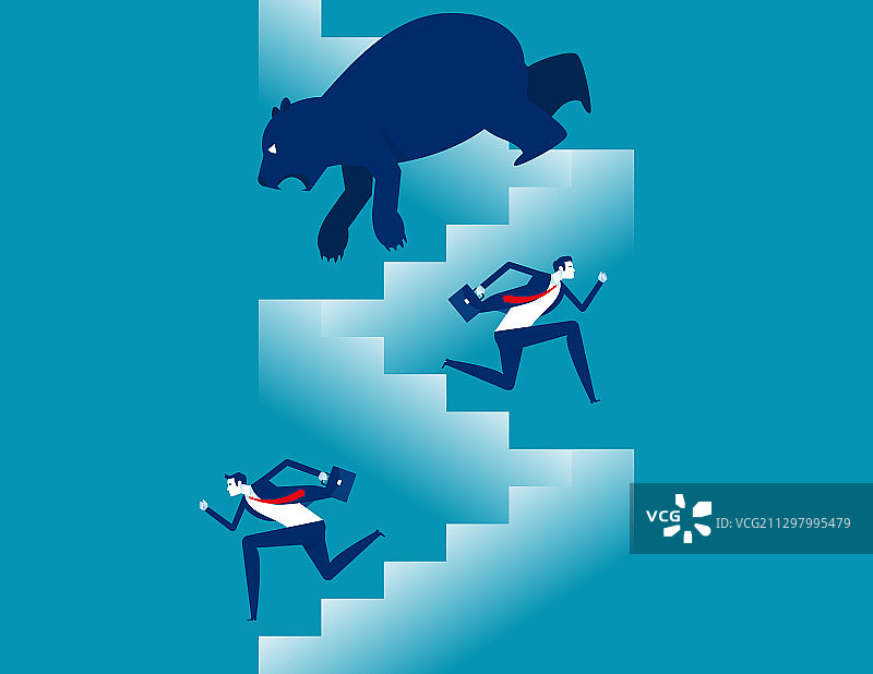 熊市呈现股市下行趋势图片素材