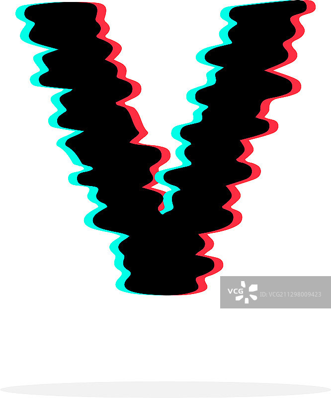 现代故障字母V图片素材