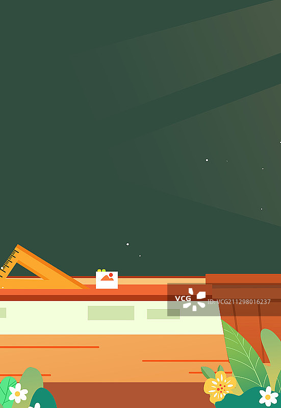 卡通手绘学生黑板鞋子手绘插画图片素材