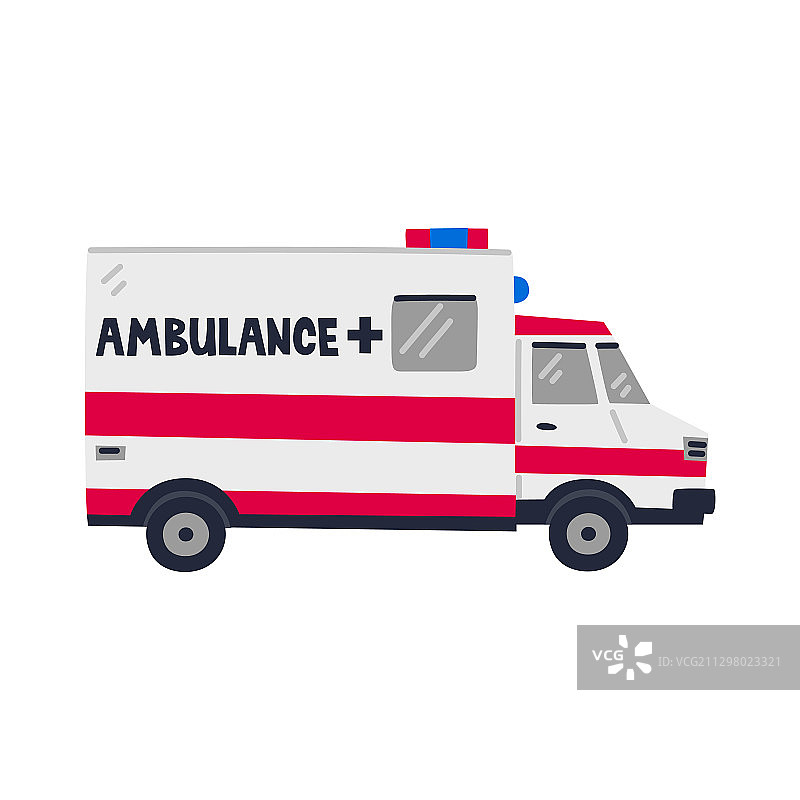 救护车急救服务侧视图图片素材