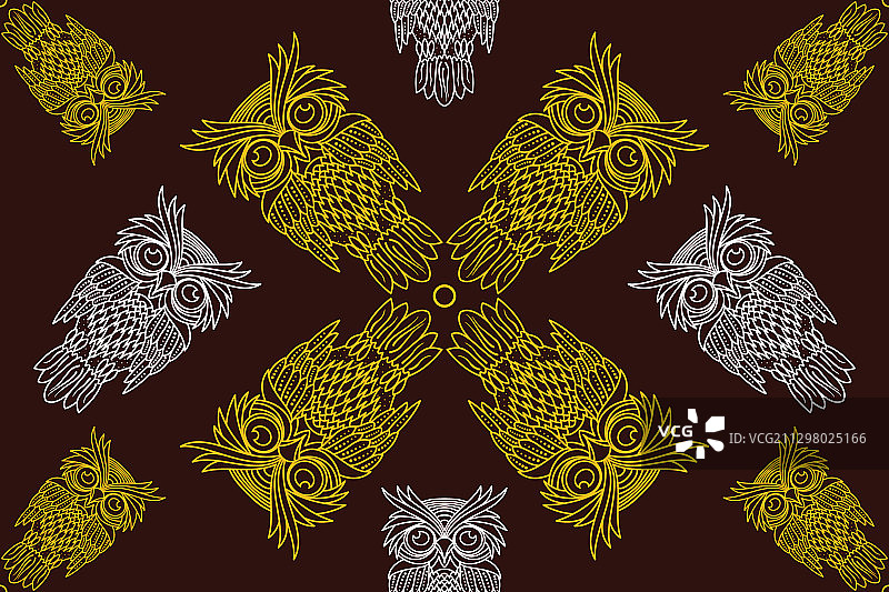 猫头鹰无缝图案图片素材