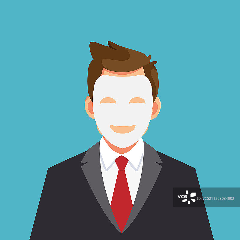 商人隐藏在微笑的面具下图片素材