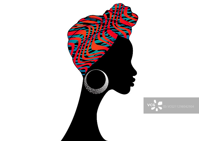 戴斑马纹头巾的非洲女人图片素材