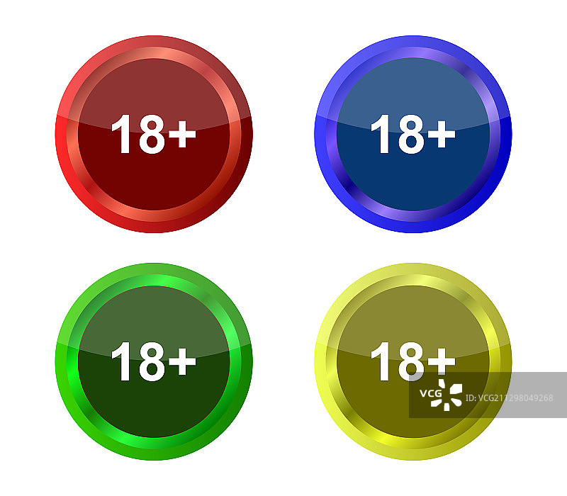 白色背景上的18加号按钮图标图片素材