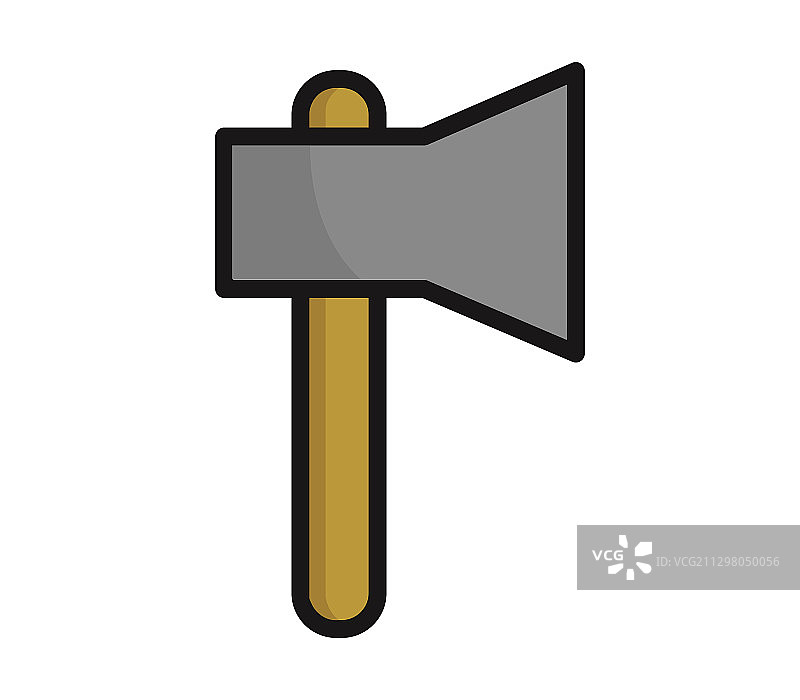 白色背景上的斧头图标图片素材