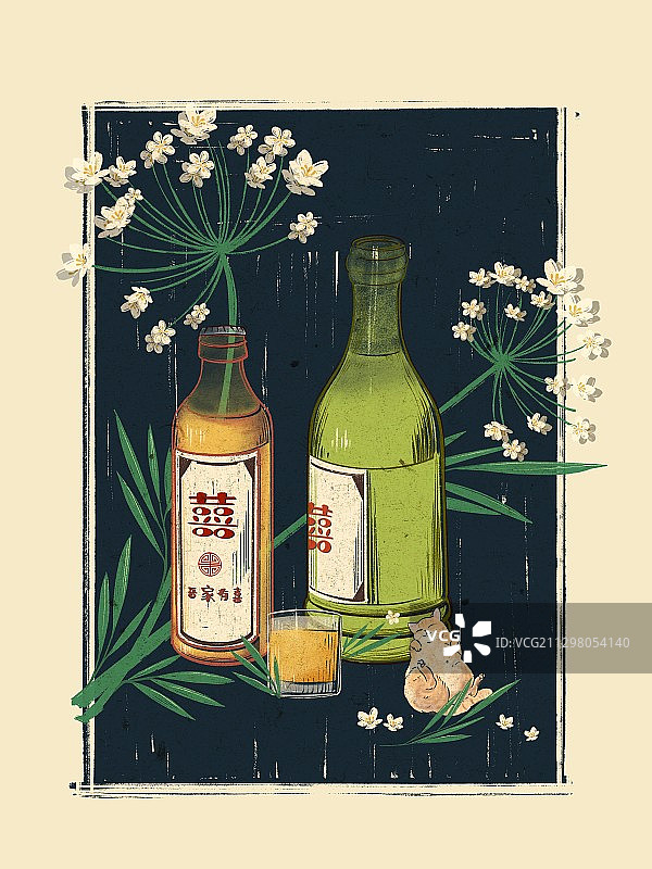 复古风•吾家有喜图片素材