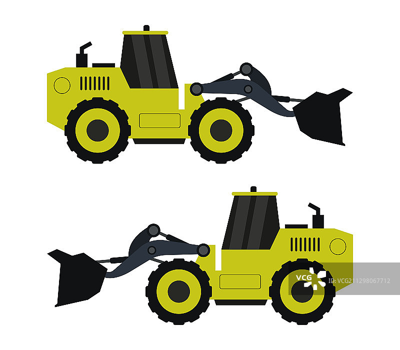 白色背景上的挖掘机图标图片素材