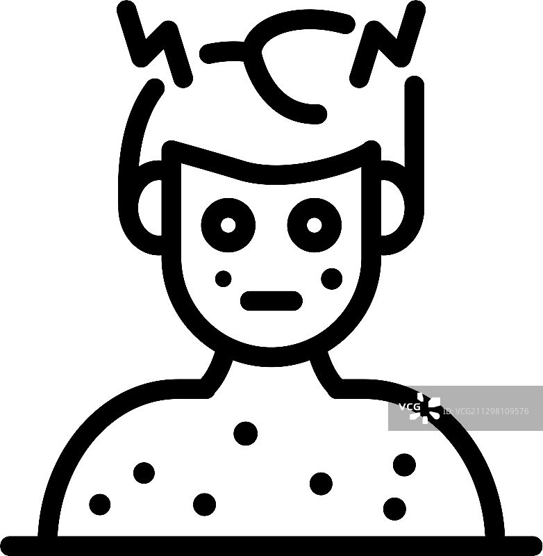 男孩水痘图标轮廓样式图片素材