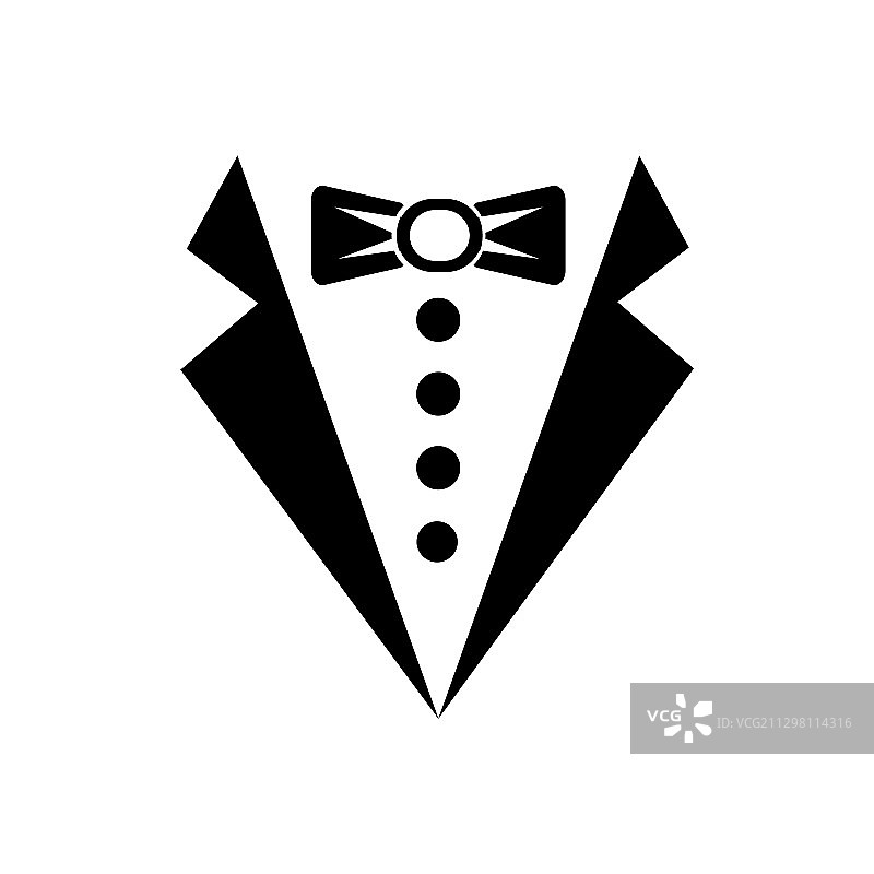 燕尾服或管家标志设计黑色图标图片素材