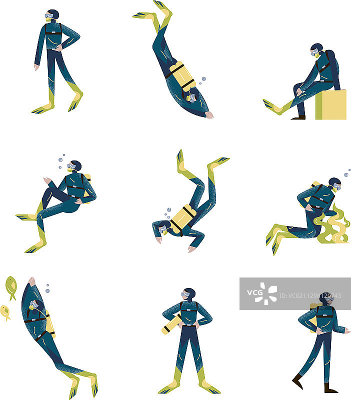 水下特殊装备潜水员套装图片素材