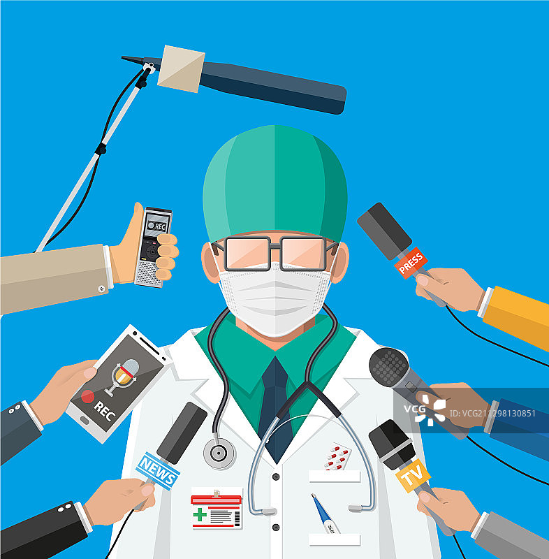 戴口罩的医生在会议上演讲图片素材