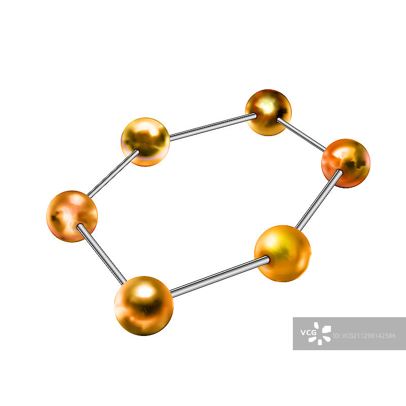 光泽金色六边形抽象球体图片素材