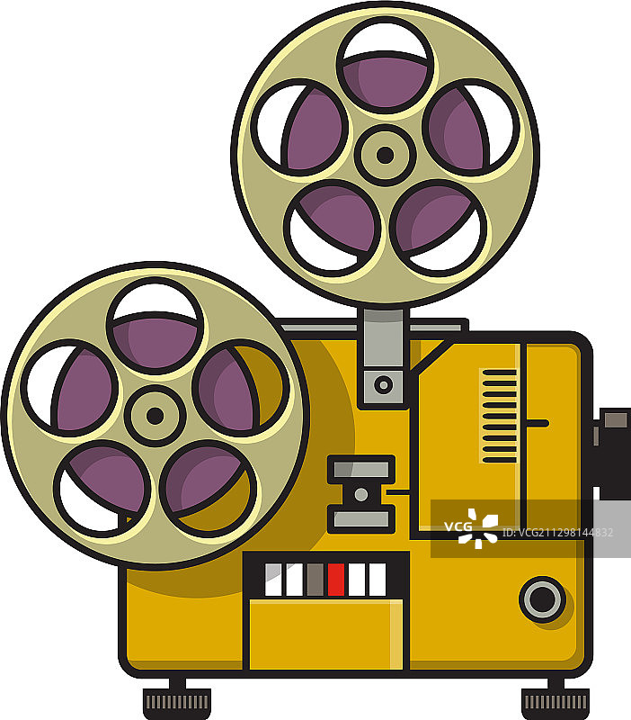 复古电影放映机全彩图片素材